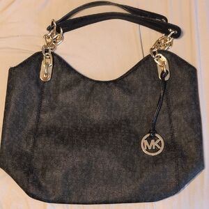 Michael Kors Black and Gold Shoulder Bag